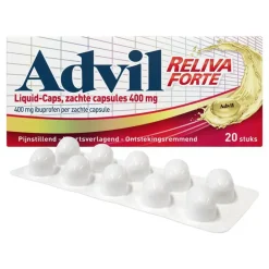 Advil Reliva Forte Liquid-Caps 400 mg Ibuprofen voor Pijn en Koorts 20 stuks