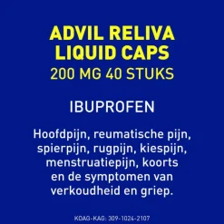 Advil Reliva Liquid-Caps 200 mg Ibuprofen voor Pijn en Koorts 40 stuks