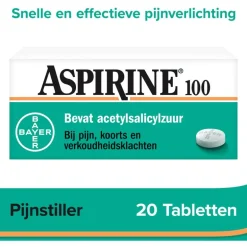 Aspirine 100 mg helpt bij pijn 20 tabletten