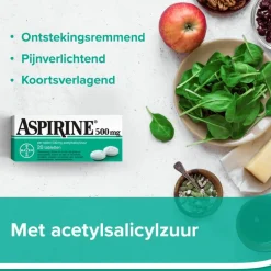 Aspirine 500 mg helpt bij pijn 20 tabletten