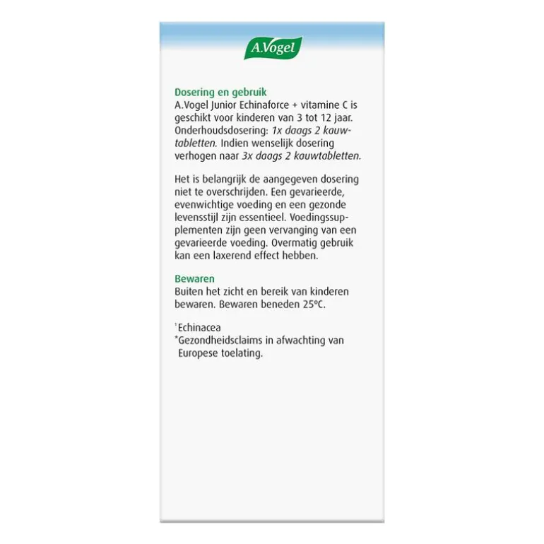 A.Vogel Echinaforce Junior met Vitamine C Weerstand1* Kauwtabletten 80 stuks