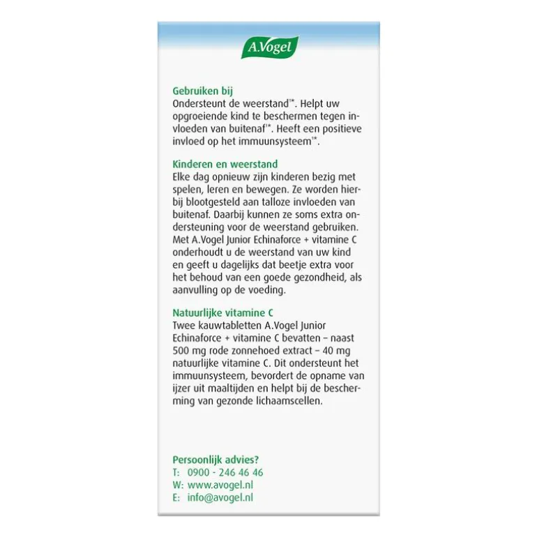 A.Vogel Echinaforce Junior met Vitamine C Weerstand1* Kauwtabletten 80 stuks