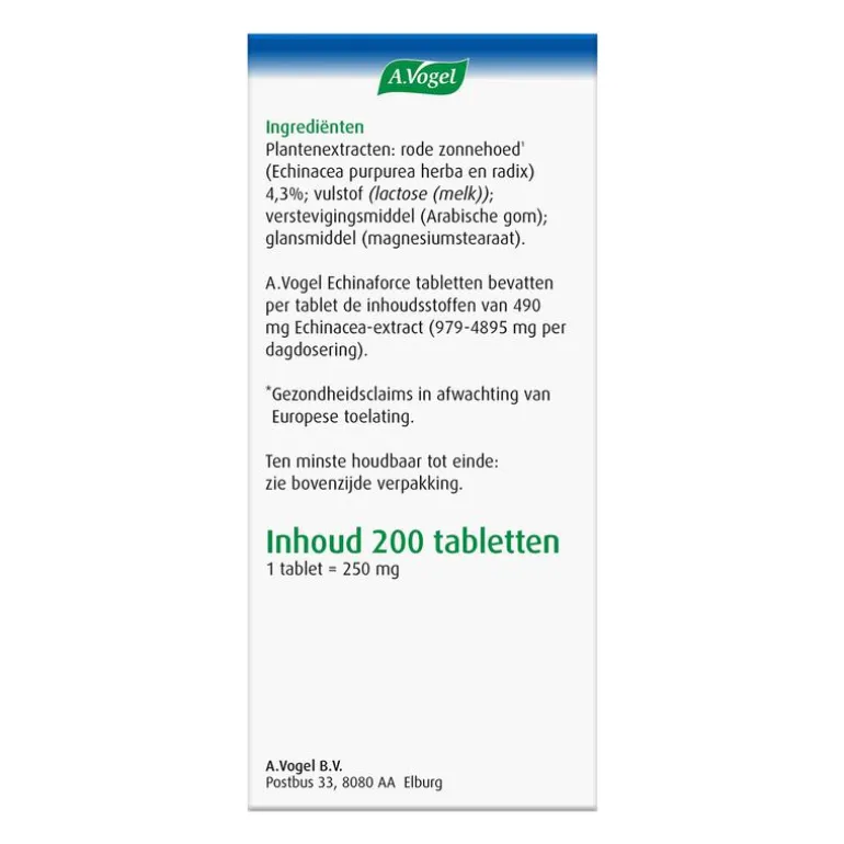 A.Vogel Echinaforce Weerstand1* Tabletten 200 stuks