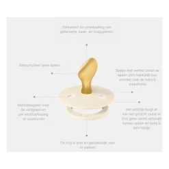 BIBS Anatomische Glow in the Dark Fopspeen 2 Pack Natuurlijk Rubber Sage/Rubber Maat 2