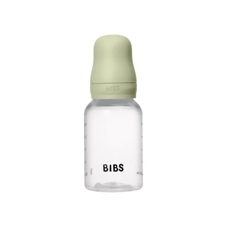 BIBS Babyfles 150 ML Sage met Latex speen en opvouwbaar trechtertje