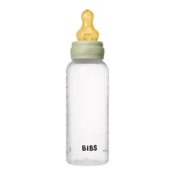 BIBS Babyfles 270 ML Sage met Latex speen en opvouwbaar trechtertje