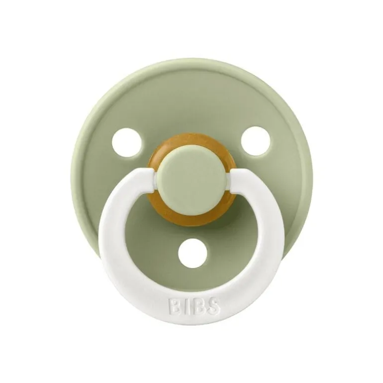 BIBS Glow in the dark Fopspeen Two Pack Natuurlijk Rubber Sage/Vanilla Maat 1