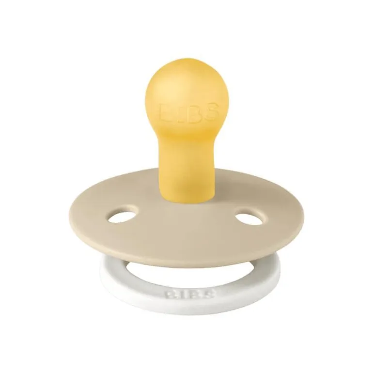 BIBS Glow in the dark Fopspeen Two Pack Natuurlijk Rubber Sage/Vanilla Maat 1