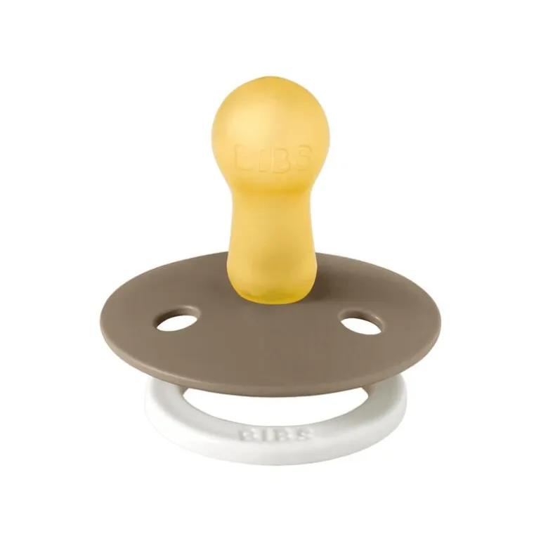BIBS Glow in the dark Fopspeen Two Pack Natuurlijk Rubber Vanilla/Dark Oak Maat 2