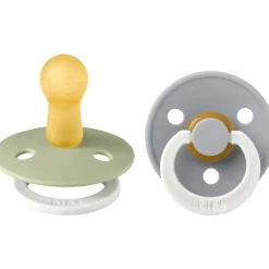 BIBS Glow in the dark Fopspeen Two Pack Natuurlijk Rubber Sage/Cloud Maat 2