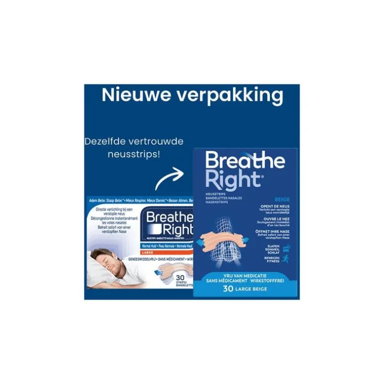 Breathe Right Neusstrips Large 30 stuks