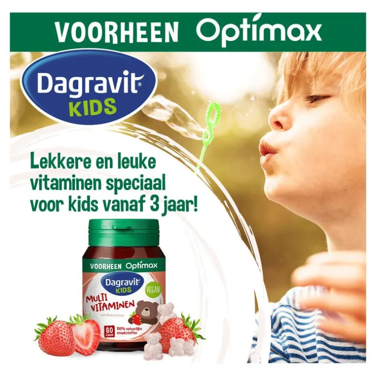 Dagravit Natural Kids Multi Aardbei 60 Dragees