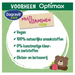 Dagravit Natural Kids Multi Framboos Hooggedoseerd 60 Dragees