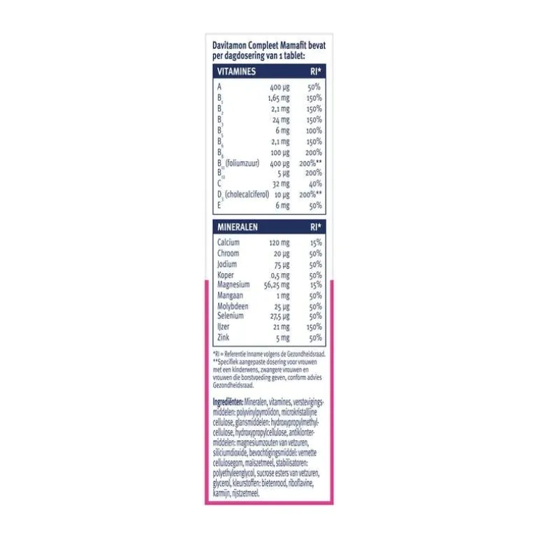 Davitamon Compleet Mamafit na Zwangerschap 60 Tabletten