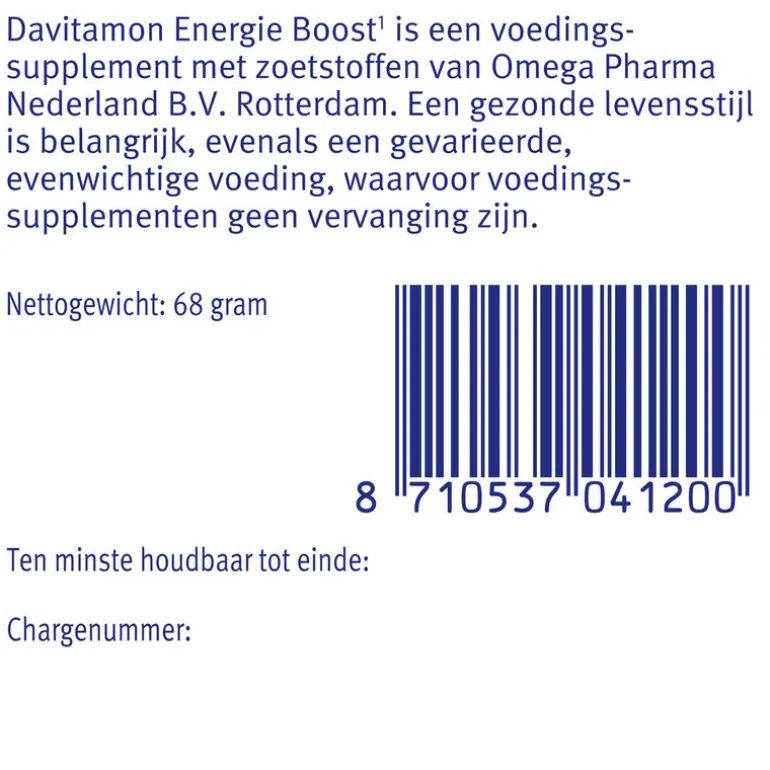 Davitamon Energie Boost Forte Kauwvitamines Bosvruchtensmaak