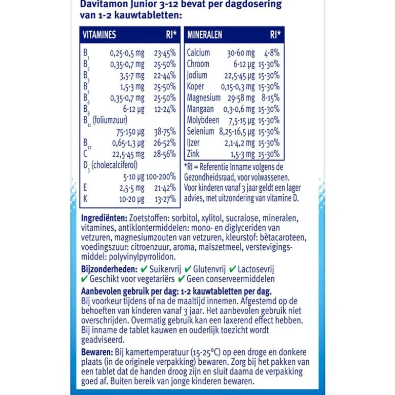 Davitamon Junior 3+ Kauwvitamines Multifruit