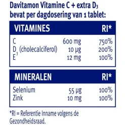 Davitamon Vitamine C Forte + vitamine D3 42 tabletten