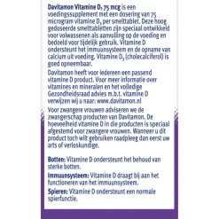 Davitamon Vitamine D3 75 mcg Smelttabletten 60+15 stuks