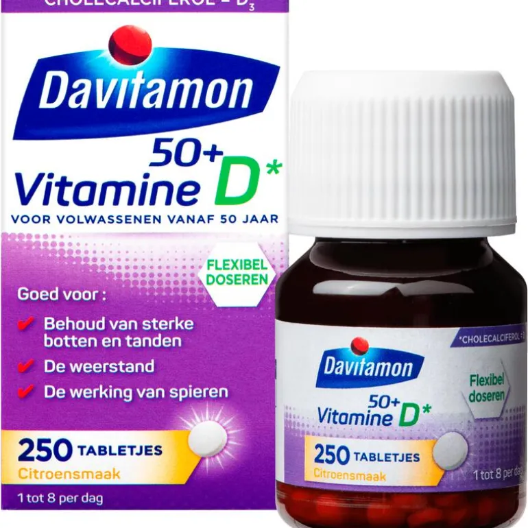 Davitamon Vitamine D 50+ Tabletjes Citroensmaak