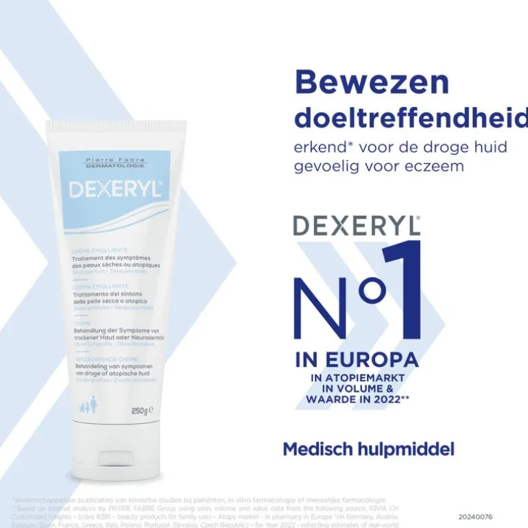 Dexeryl Hydraterende Crème Droge Huid en Eczeem 250 GR