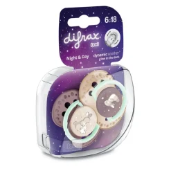 Difrax Dynamic Fopspeen 6-18M Night&Day Girl