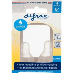 Difrax Flesspeen Natural Large 6+ Maanden