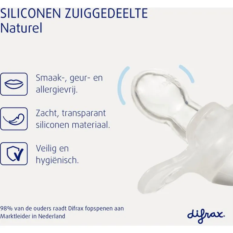 Difrax Fopspeen Natural 18 Maanden Paars BPA-vrij