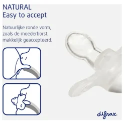 Difrax Fopspeen Natural 12 Maanden Lichtroze BPA-vrij