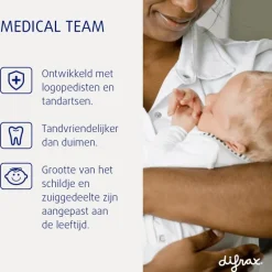 Difrax Fopspeen Natural 6 Maanden Groen BPA-vrij