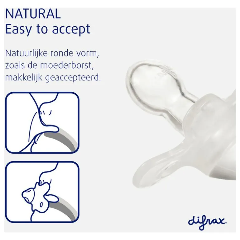 Difrax Fopspeen Natural 6 Maanden Paars BPA-vrij