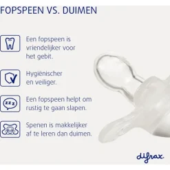 Difrax Fopspeen Natural 6 Maanden Donkergrijs BPA-vrij