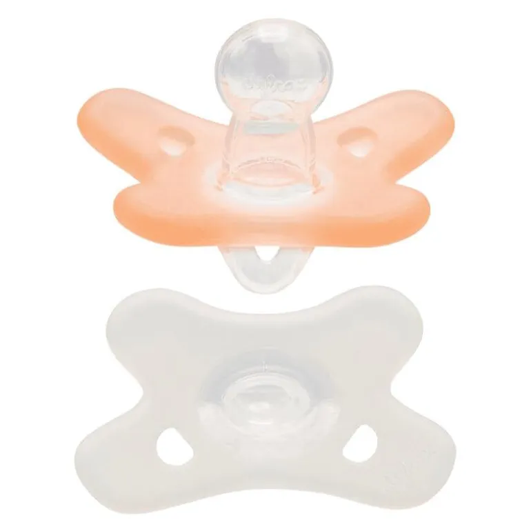 Difrax Fopspeen Natural Siliconen Blossom/Wit 0-6 Maanden