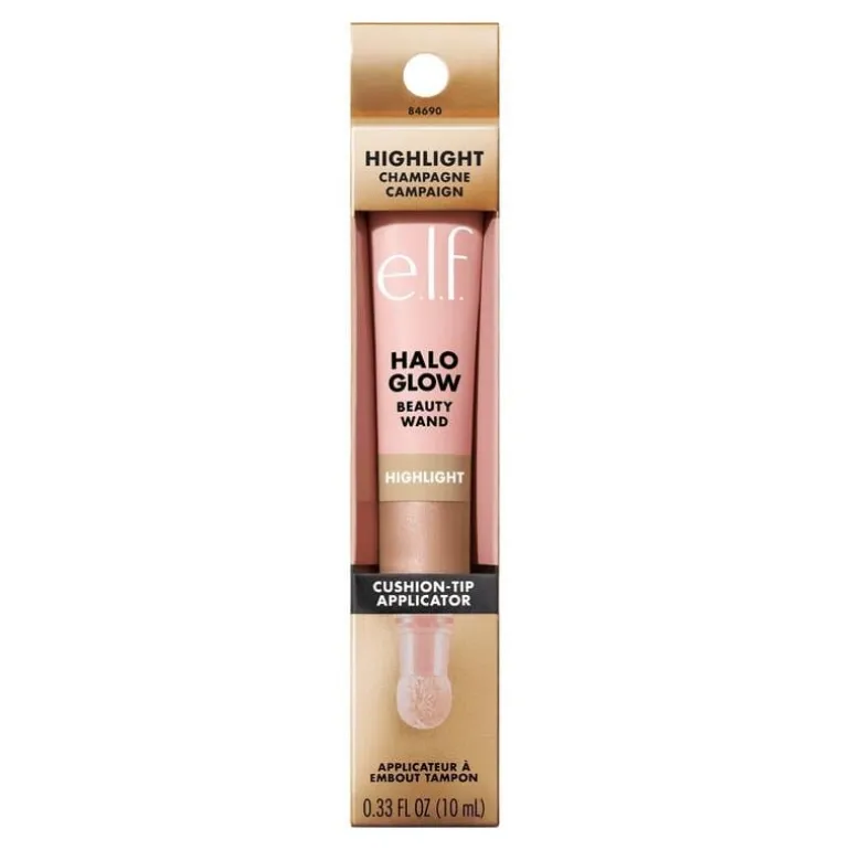 e.l.f. Halo Glow Highlight Beauty Wand Champagne Campaign