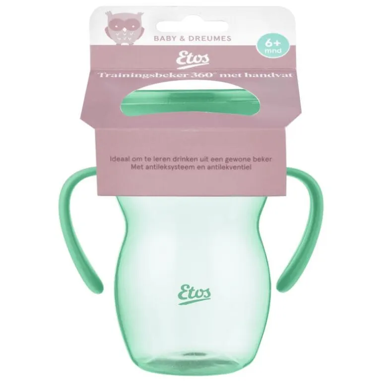 Etos 360° Trainingsbeker met handvaten groen 270 ML