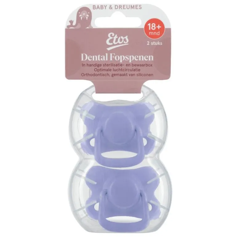 Etos Fopspenen In Steriliseerdoosje 18+ Maanden Assorti