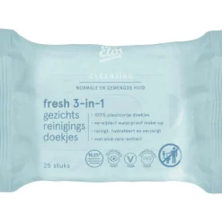 Etos Fresh 3-in-1 Face Cleansing Wipes 25 stuks