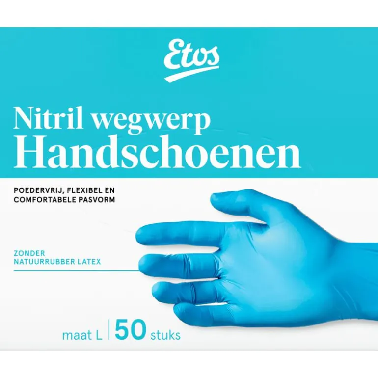 Etos Nitril Wegwerp Handschoenen Maat L 50 stuks