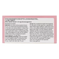 Etos Noodanticonceptie levenorgestrel 1.5mg tablet 1st