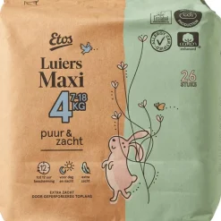 Etos Puur & Zacht Luiers Maxi Maat 4 7-18 kg 26 stuks