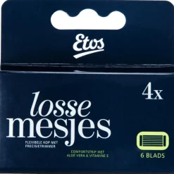 Etos Scheermes Man Navul 6 Blads Zwart 4 stuks