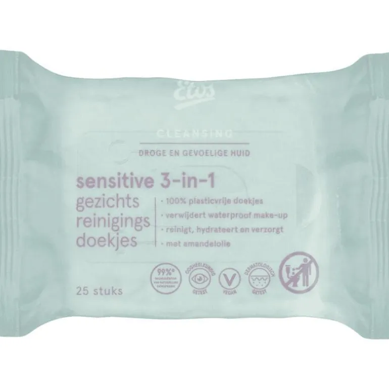 Etos Sensitive 3-in-1 Face Cleansing Wipes 25 stuks