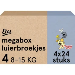 Etos Woezel & Pip Luierbroekjes Maxi Maat 4 8-15 kg Megabox 4x24 stuks