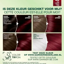 Garnier Nutrisse Crème Permanente Haarverf 4.6 Diep Rood Middenbruin