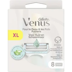 Gillette Venus Voor Huid En Schaamhaar Aloe Vera Navulmesjes 8 Stuks