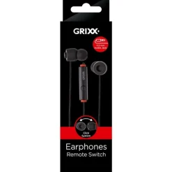 Grixx Headphone In-ear Mic Black