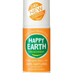 Happy Earth 100% Natuurlijke Rose Petitgrain Deodorant Roller 75 ML
