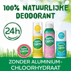 Happy Earth 100% Natuurlijke Bergamot Deodorant Roller 75 ML