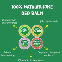 Happy Earth 100% Natuurlijke Bergamot Deodorant Balm 45 gram