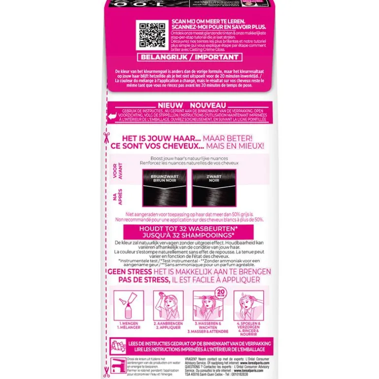L'Oréal Paris Casting Crème Gloss Haarverf 100 Black Caviar Diepzwart