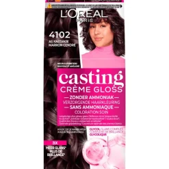 L'Oréal Paris Casting Crème Gloss Haarverf 4102 Cool Chestnut Parelmoer Kastanjebruin